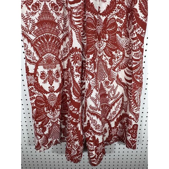 Anthropologie multi pattern wide leg linen pants size L - Picture 3 of 9